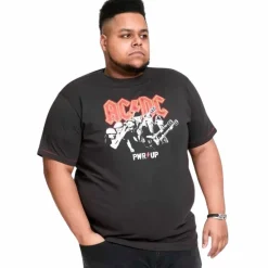D555 AC/DC Herre T-shirt Plus Size -