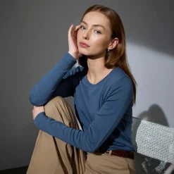 Dame ID Interlock Dame Langærmet t-shirt -