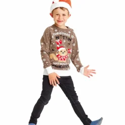 Børn NN Jule Børne Striktrøje i økologisk bomuld -