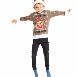 Børn NN Jule Børne Striktrøje i økologisk bomuld -