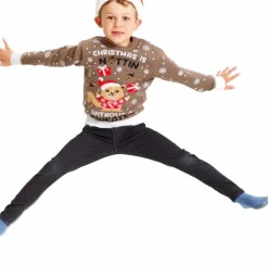 Børn NN Jule Børne Striktrøje i økologisk bomuld -