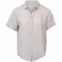 Dame NN Leonora Dame Kortærmet skjorte i hørmix Plus Size -