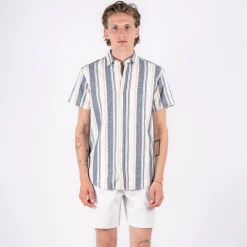 Marcus Aggasi Herre Kortærmet skjorte i hørmix -