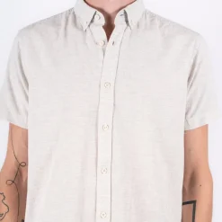 Marcus Maxton Herre Kortærmet skjorte i hørmix -