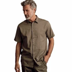 Nero Marco Herre Kortærmet skjorte i hørmix -