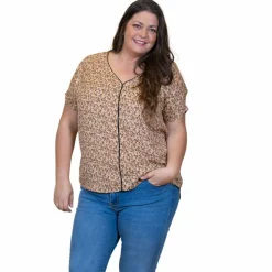 Dame ZbyZ Dame Kortærmet bluse Plus Size -