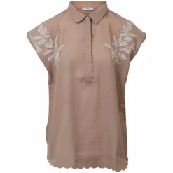 Dame ZbyZ Dame Kortærmet skjorte i hørmix Plus Size -