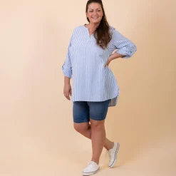 Dame ZbyZ Dame Tunika i hørmix Plus Size -
